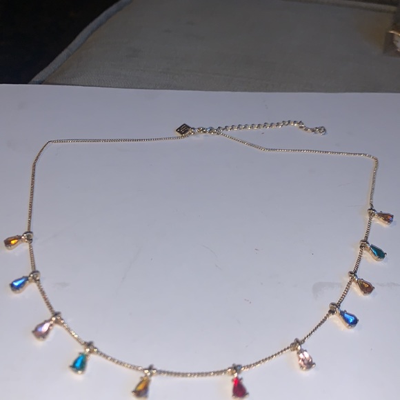 Banana Republic Crystal MULTI COLOUR TEARDROP CHOKER NECKLACE - Picture 3 of 12